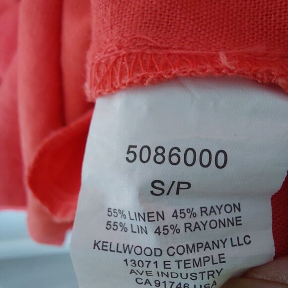 Briggs New York Linen Blend Dress Orange With Pockets, Size S - Picture 7 of 7